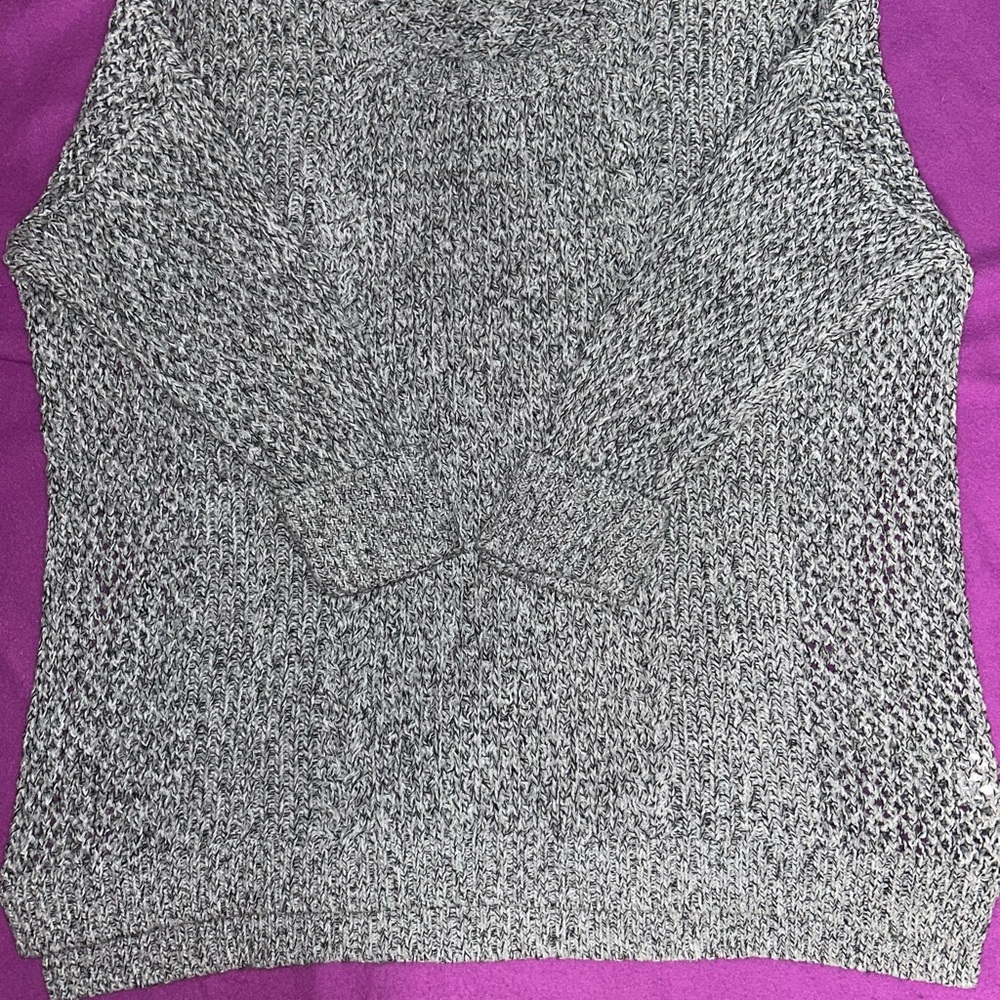 Madewell Grey Cable Knit Sweater